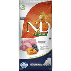 N&D GF Pumpkin Lamb Bberry Puppy Medium Maxi 12kg
