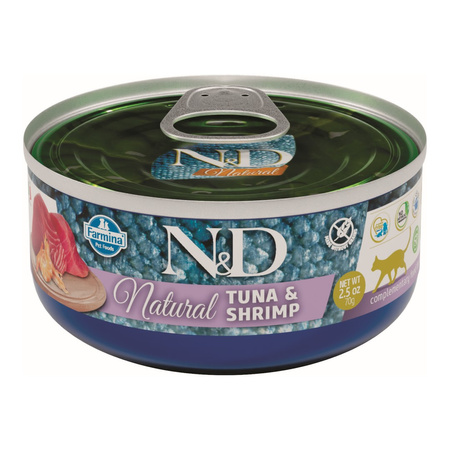 Farmina N&D Cat Natural Tuna & Shrimp 12x70g Mokra Karma Dla Kota Tuńczyk Krewetka