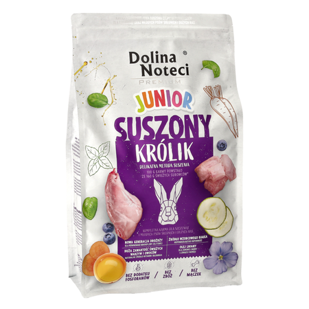 Dolina Noteci Premium Junior 4kg Karma Suszona z Królikiem Dla Szczeniąt Średnich i Dużych Ras