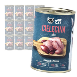 Jane Cat Adult Cielęcina Indyk 12x400g Mokra Karma Dla Kotów Bez Zbóż