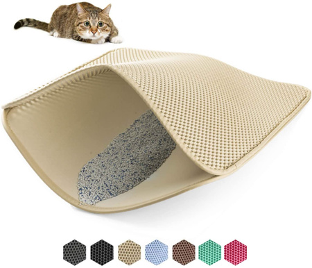 Mata Wycieraczka Pod Kuwetę Zatrzymuje 90% Żwirku 30*45 Beżowa