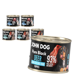 John Dog Pure Black Puppies 6x200g Mokra Karma Dla Szczeniąt Mix 3 Smaków