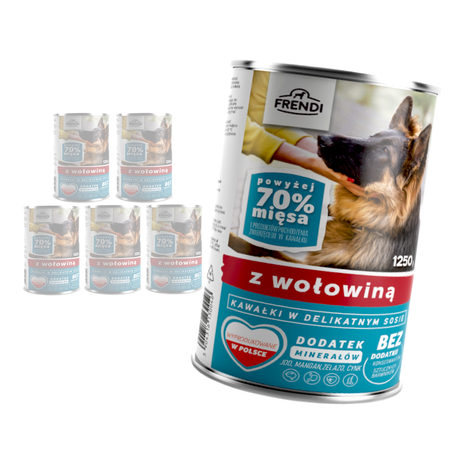 Frendi Mokra Karma Dla Psa Kawałki W Delikatnym Sosie Z Wołowiną 6x1250g