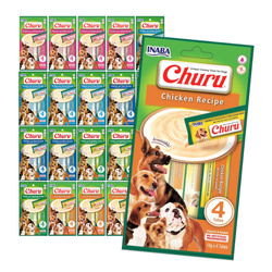 Inaba Dog Churu Mix Smaków 80x14g Przysmak Pasta Dla Psa z Kurczakiem Łososiem Tuńczykiem