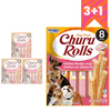 Inaba Dog Churu Rolls Wraps 4x96g Przysmak Dla Psa Kurczak z Łososiem 3+1 Gratis