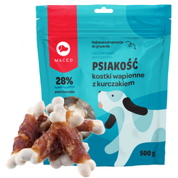 Maced Psiakość Kostki Wapienne Z Kurczakiem Przysmak Dla Psa Gryzak 500g