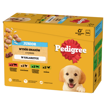 Pedigree Junior Saszetka 12x100g Mokra Karma W Galaretce Dla Psa Mix Czterech Smaków