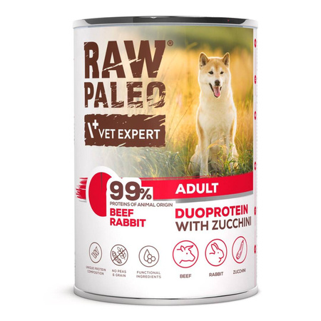 Raw Paleo Adult Duoprotein Mix Smaków 24x400g​ Mokra Karma Dla Psa