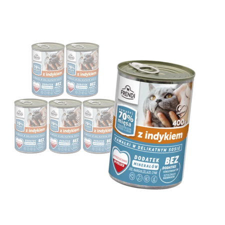 Frendi 6x400g Mokra Karma Dla Kota Kawałki W Delikatnym Sosie Z Indykiem