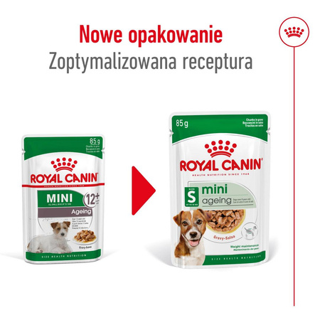 Royal Canin Mini Ageing 12+ 24x85g Karma Mokra Kawałki W Sosie Dla Psów Dojrzałych Po 12 Roku Życia Ras Małych