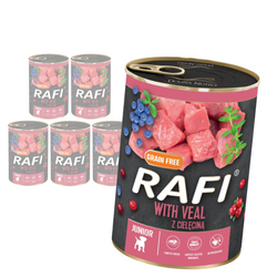 Rafi 6x400g Bezzbożowa Mokra Karma Dla Szczeniąt z Cielęciną