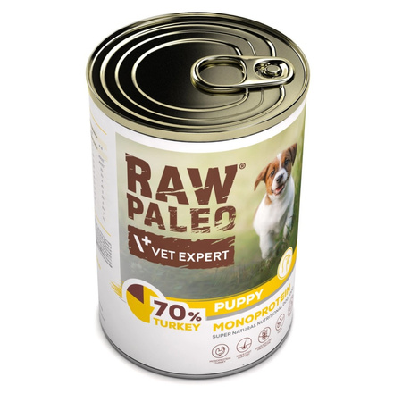 Vet Expert Raw Paleo Puppy Monoprotein Turkey 24x400g Mokra Karma Dla Szczeniąt z Indykiem