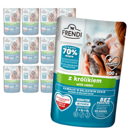 Frendi 12x100g Mokra Karma Dla Dorosłego Kota Kawałki w Sosie Z Królikiem