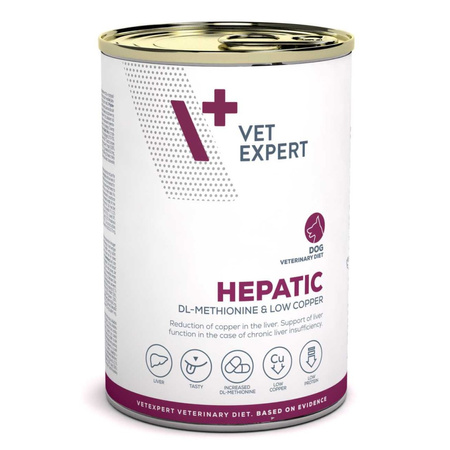 Vet Expert Hepatic Mokra Karma Weterynaryjna Dla Psa Z Kurczakiem 6x400g Wspomaganie Funkcji Wątroby