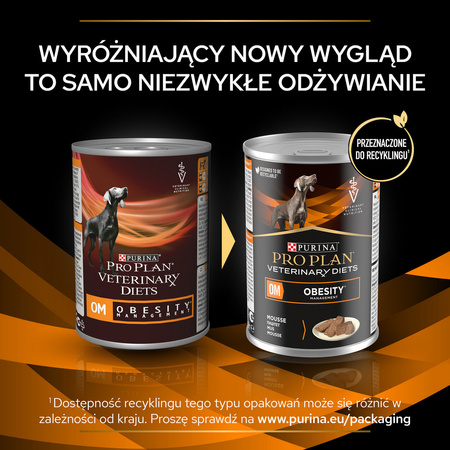 Purina Pro Plan Veterinary Diets Canine OM Obesity Management Mokra Karma Dla Psa Mus 6x400g