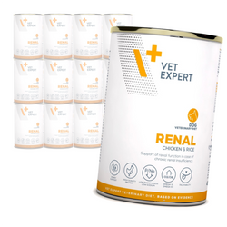 VetExpert Veterinary Diet Renal Dog 12x400g Mokra Karma Weterynaryjna z Kurczakiem Dla Psa z Niewydolnością Nerek
