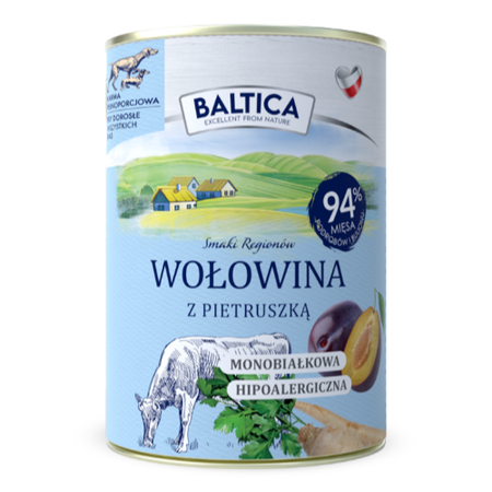 Baltica Samki Regionów 6x400g Monoproteinowa Hipoalergiczna Bezzbożowa Mokra Karma Dla Psa Wołowina Indyk Wieprzowina