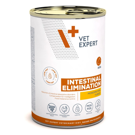 VetExpert Veterinary Diet Intestinal Elimination Low Fat 400g Mokra Karma Weterynaryjna Dla Psów z Zaburzeniami Trawiennymi