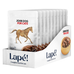 John Dog For Cats Lapé 10x100g Monobiałkowa Mokra Karma Dla Kota Z Koniną