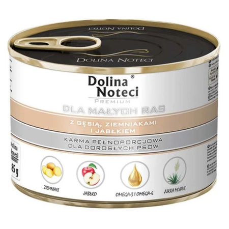 Dolina Noteci Premium 12x185g Mokra Karma Dla Psów Małych Ras z Gęsią Ziemniakami i Jabłkiem