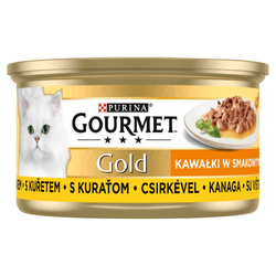Purina Gourmet Gold z Kurczakiem 85g Mokra Karma Dla Kota Kawałki w Sosie