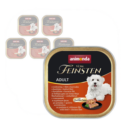 Animonda Vom Feisten Adult 6x150g Mokra Karma Dla Psa z Wołowiną i Filetem z Kurczaka