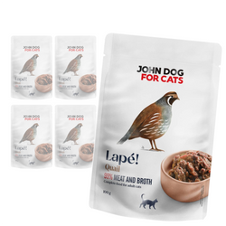 John Dog For Cats Lapé 5x100g Monobiałkowa Mokra Karma Dla Kota Z Przepiórką
