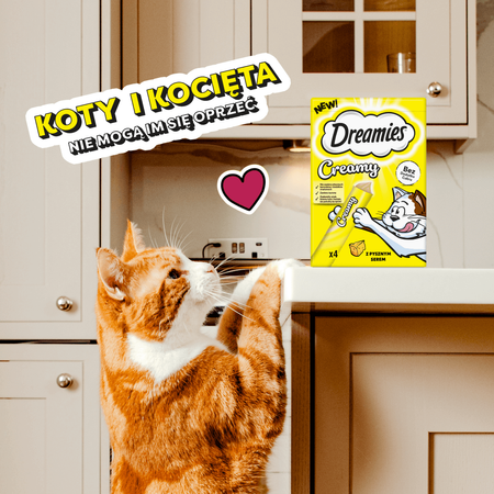 Dreamies Creamy 8x10g Kremowy Przysmak Dla Kotów Z Serem