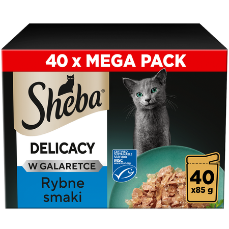Sheba Delicacy Rybne Smaki w Galaretce 120x85g Mokra Karma Dla Kota