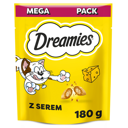 Dreamies Mega Pack 2x180g (360g) Chrupiące Przysmaki Dla Kota Z Serem I Kurczakiem