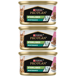 Purina Pro Plan Adult Maintenance Sterilised 3x85g Mokra Karma Dla Kota Wilgotny Pasztet z Łososiem i Tuńczykiem