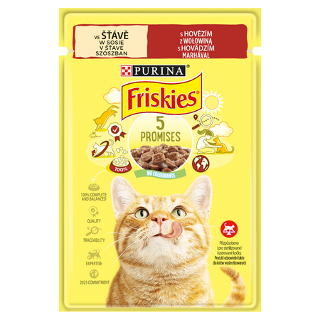 Purina Friskies Mokra Karma Dla Kota w Sosie 24x85g z Łososiem Wołowiną i Kurczakiem