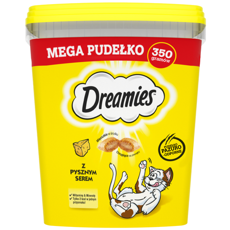 Dreamies z Kurczakiem i Serem Mega Pudełko 2x350g Przysmak Dla Kota Chrupiące Paszteciki Z Nadzieniem