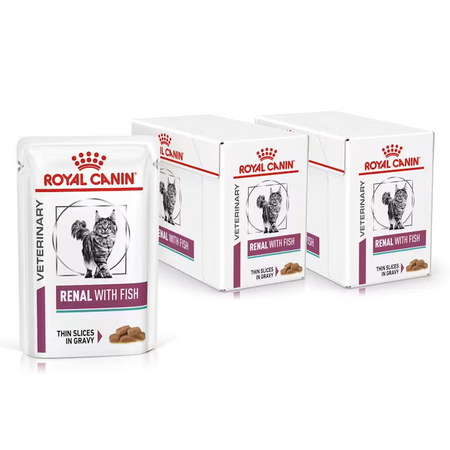 Royal Canin Veterinary Renal 24x85g Mokra Karma Dla Kotów Z Niewydolnością Nerek Zapobiega Powstawaniu Kamieni Ryba W Sosie