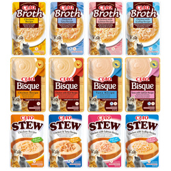 Inaba Cat Ciao Broth Stew Bisque 12x40g Uzupełniająca Karma Dla Kota Bulion Krem Mix Smaków