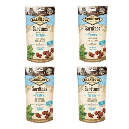 Carnilove Cat Semi Moist Snack Sardine Enriched with Parsley 4x50g Miękki Przysmak Dla Kota Sardynki I Pietruszka