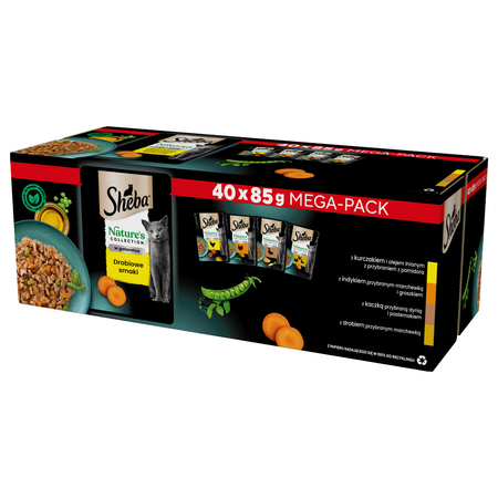 Sheba Nature’s Collection Drobiowe Smaki 80x85g Mokra Karma Pełnoporcjowa Dla Kota W Galaretce