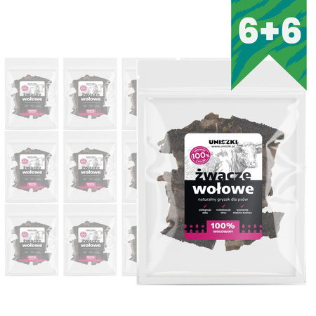 Uniszki Żwacze Wołowe 12x100g Naturalny Przysmak Gryzak Dla Psa 6+6 GRATIS