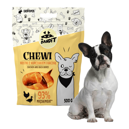 Mr Bandit CHEWY Kostki z kurczakiem i kaczką 500g - naturalny przysmak dla psa