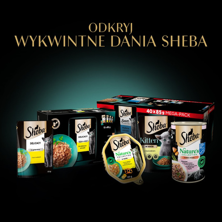 Sheba Fresh&Fine 6x50g  Mokra Karma Dla Kotów W Sosie Z Wołowiną  Kurczakiem Jagnięciną