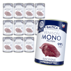 Baltica Monoprotein Dziczyzna Prebiotyki 12x400g Hipoalergiczna Bezzbożowa Mokra Karma Dla Psa