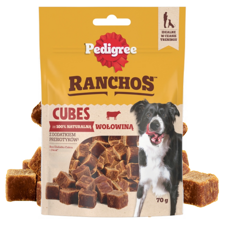 Pedigree Ranchos Cubes z Wołowiną 7x70g Treserki Przysmak Dla Psa
