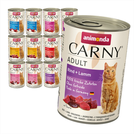 Animonda Carny Adult 12x400g Mokra Karma Dla Kota Mix 6 Smaków 