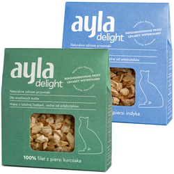 Ayla Delight Filet z Piersi Kurczaka Indyka 2x28g Liofilizowany Przysmak Dla Kota 100% Mięsa