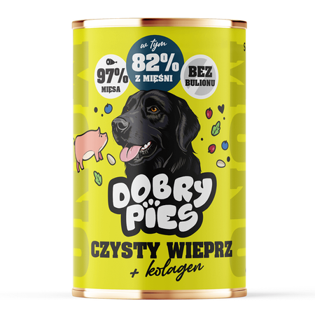 Dobry Pies Mono 20x400g Mokra Karma Dla Psów Z Alergią I Nietolerancją Pokarmową Wieprzowina Z Kolagenem + GRATIS Słuchawki Tribit
