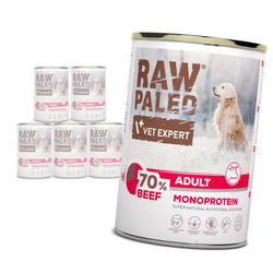 Vet Expert Raw Paleo Adult Monoprotein 6x400g Mokra Karma Dla Psa z Wołowiną