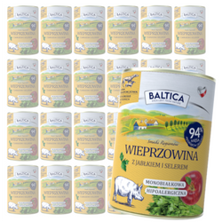 Baltica Wieprzowina z Jabłkiem 24x400g Monoproteinowa Hipoalergiczna Bezzbożowa Mokra Karma Dla Psa