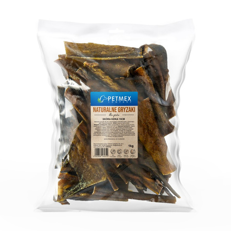 Petmex Skóra Dzika 15cm Gryzak Naturalny Przysmak Dla Psa 1kg + GRATIS 400g Mokra Karma Champer Gastro z Indykiem