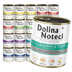 Dolina Noteci Premium Mix 7 Smaków 20x800g Mokra Karma Dla Psa z Kurczakiem Dorszem Dziczyzną Królikiem Pstrągiem Wołowiną i Perliczką