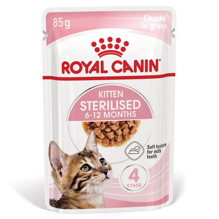 Royal Canin FHN Kitten Sterilised W Sosie 6x85g Karma Mokra Dla Kociąt Sterylizowanych Do 12 Miesiąca Życia